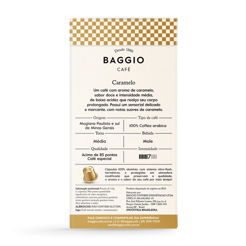 Café Baggio Aromas Caramelo Em Cápsulas