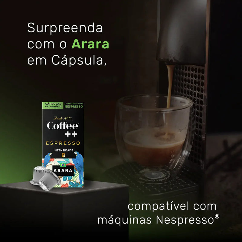 surpreenda com o café arara em cápsulas